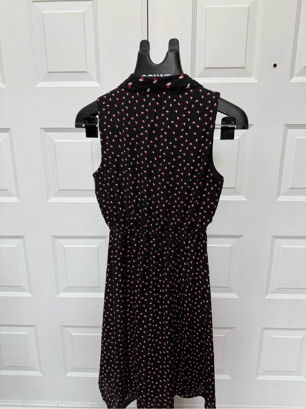 Maison Jules Black Midi Dress with Pink Heart Print - Picture 8 of 12